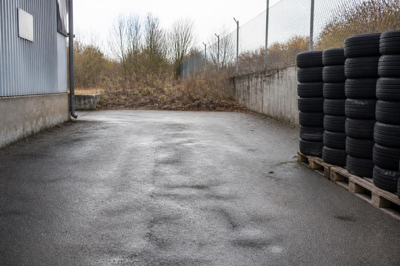 Cleared area after emergency tire removal.